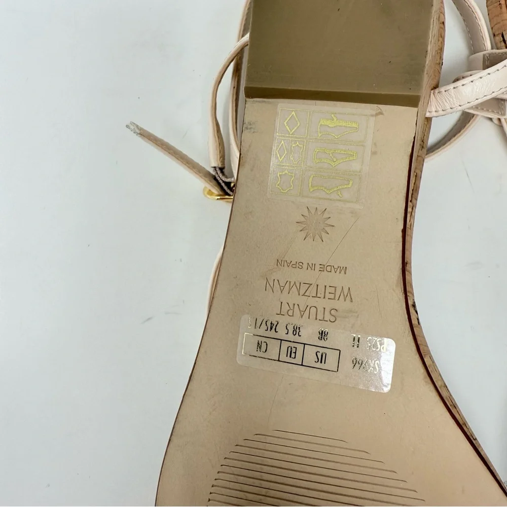 New Stuart Weitzman Oasis 50MM Wedge Sandals Seashell Sz US 8 - Picture 10 of 10